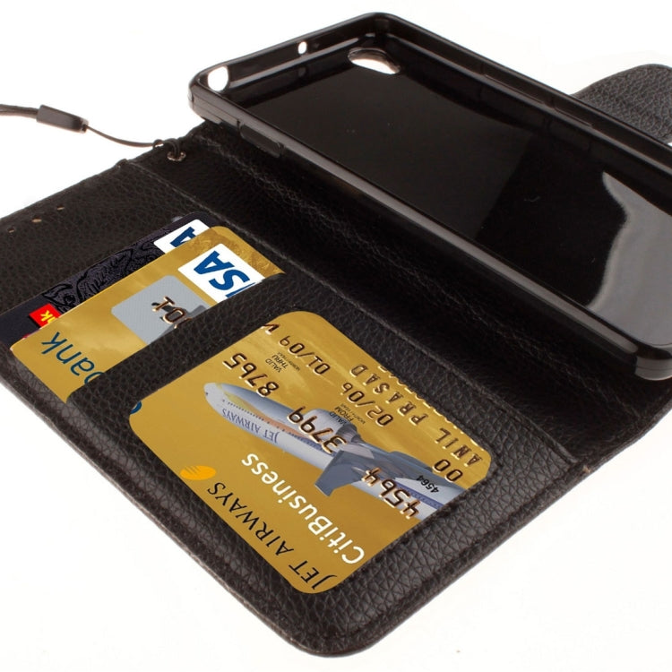 For OnePlus X Litchi Texture Horizontal Flip PU Leather Case with Holder & Card Slots & Wallet & Photo Frame & Lanyard