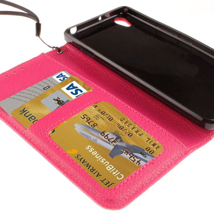 For OnePlus X Litchi Texture Horizontal Flip PU Leather Case with Holder & Card Slots & Wallet & Photo Frame & Lanyard