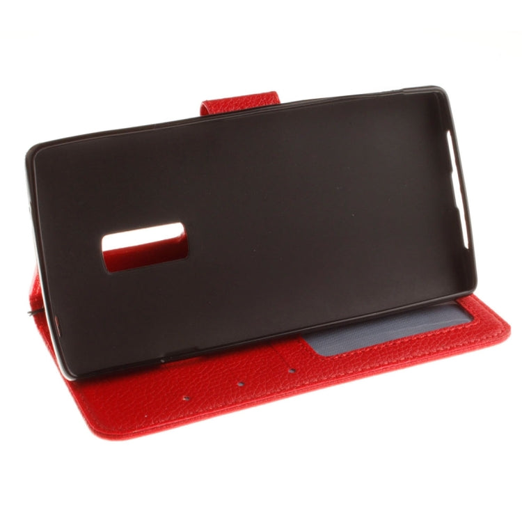 For OnePuls Two Litchi Texture Horizontal Flip PU Leather Case with Holder & Card Slots & Wallet & Photo Frame & Lanyard