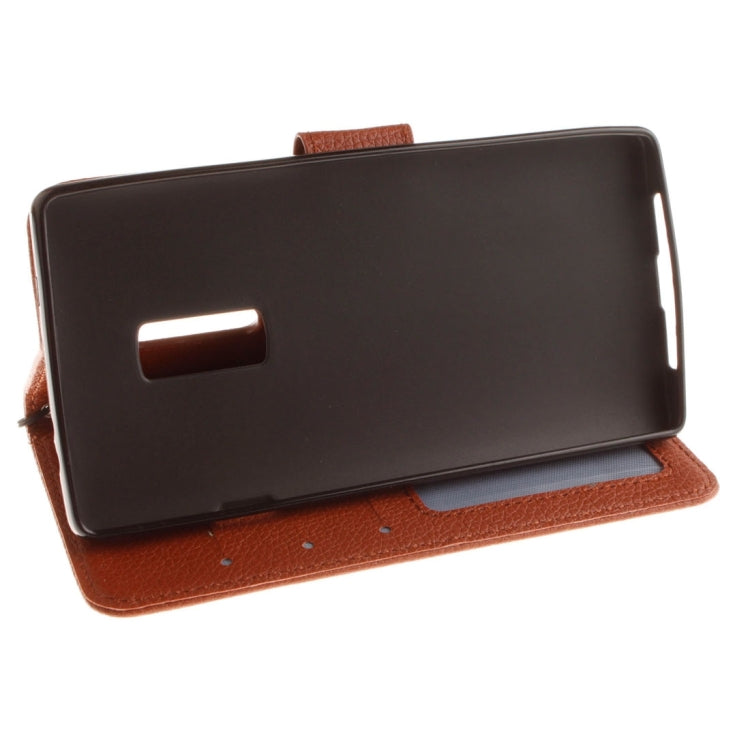 For OnePuls Two Litchi Texture Horizontal Flip PU Leather Case with Holder & Card Slots & Wallet & Photo Frame & Lanyard