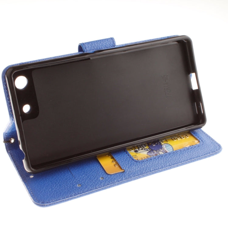 For Sony Xperia M5 LItchi Texture Horizontal Flip PU Leather Case with Holder & Card Slots & Wallet & Photo Frame & Lanyard