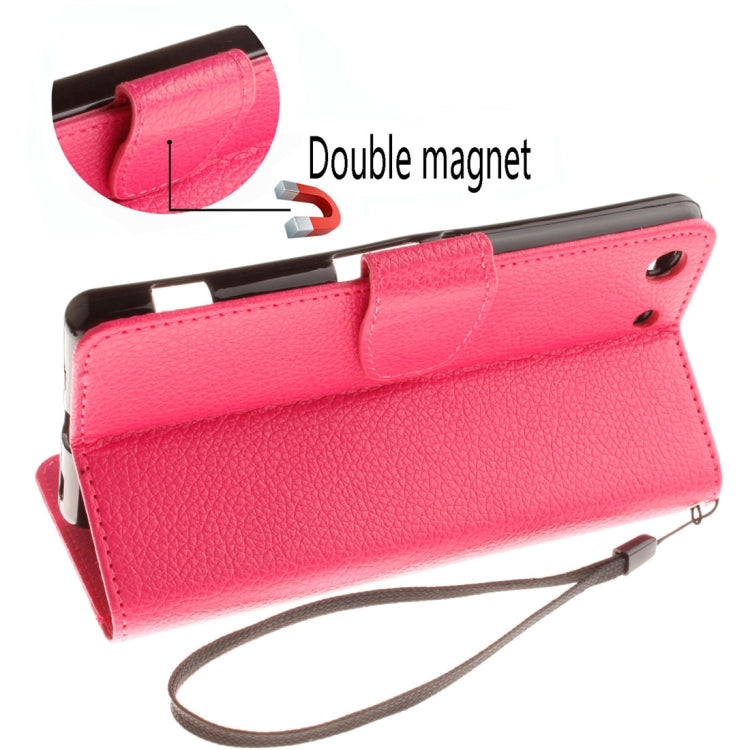For Sony Xperia M5 LItchi Texture Horizontal Flip PU Leather Case with Holder & Card Slots & Wallet & Photo Frame & Lanyard