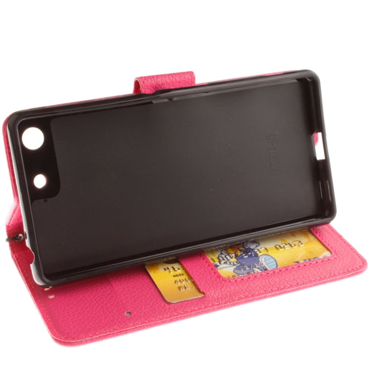 For Sony Xperia M5 LItchi Texture Horizontal Flip PU Leather Case with Holder & Card Slots & Wallet & Photo Frame & Lanyard