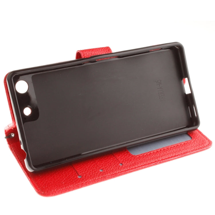 For Sony Xperia M5 LItchi Texture Horizontal Flip PU Leather Case with Holder & Card Slots & Wallet & Photo Frame & Lanyard