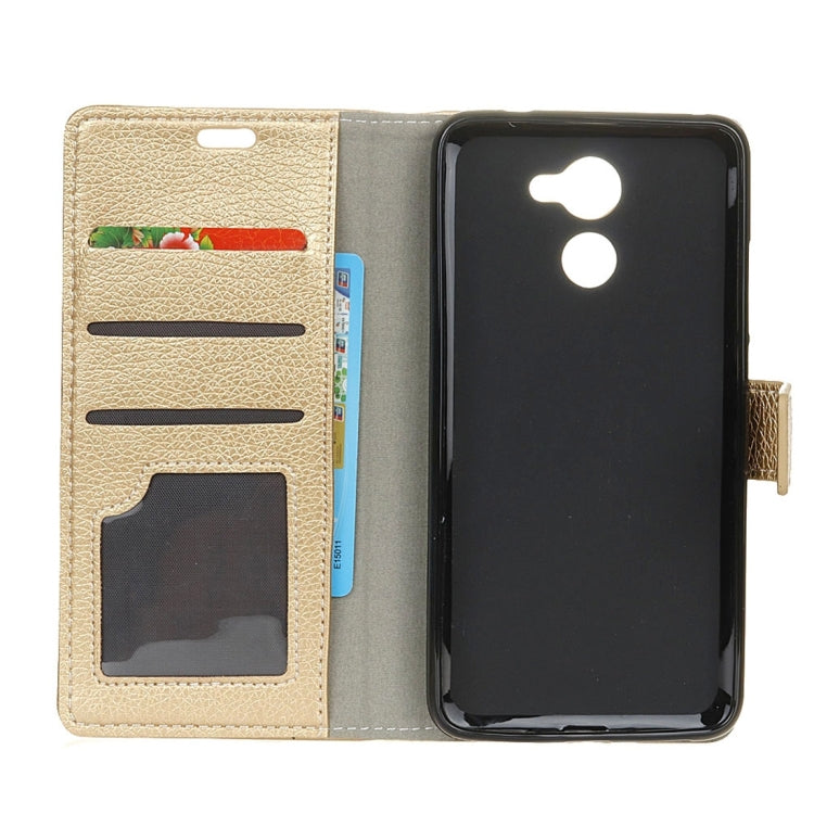 For Vodafone Smart V8 Litchi Texture Horizontal Flip Leather Case with Holder & Card Slots & Wallet & Photo Frame