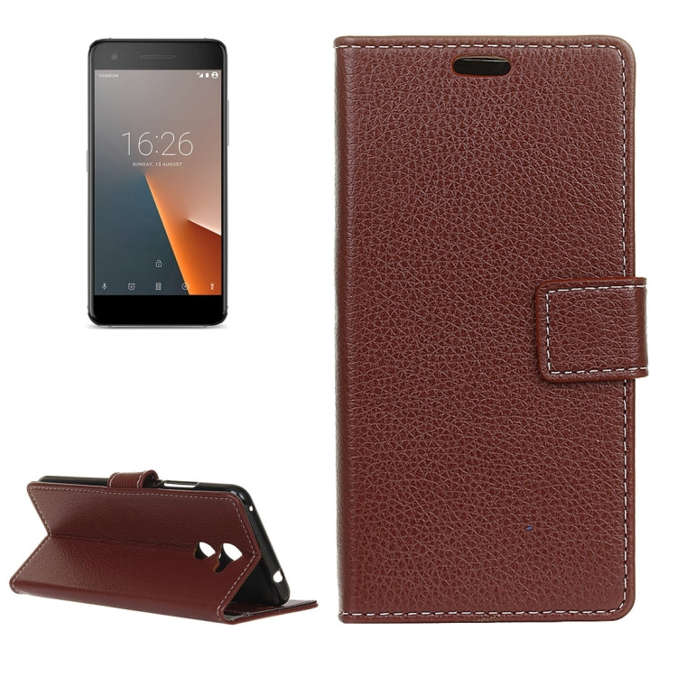 For Vodafone Smart V8 Litchi Texture Horizontal Flip Leather Case with Holder & Card Slots & Wallet & Photo Frame