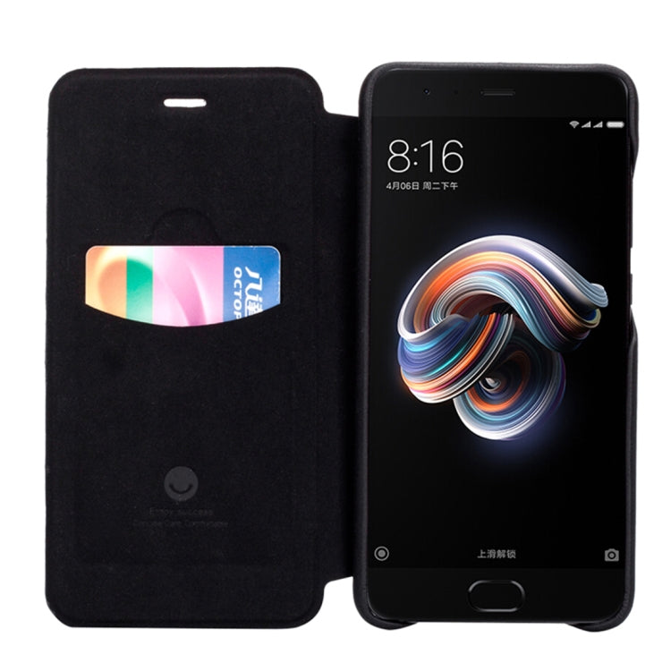 Lenuo for Xiaomi Mi Note 3 PU+PC Litchi Texture Horizontal Flip Leather Case Cover with Card Slot