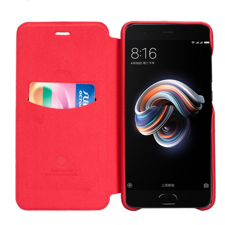 Lenuo for Xiaomi Mi Note 3 PU+PC Litchi Texture Horizontal Flip Leather Case Cover with Card Slot