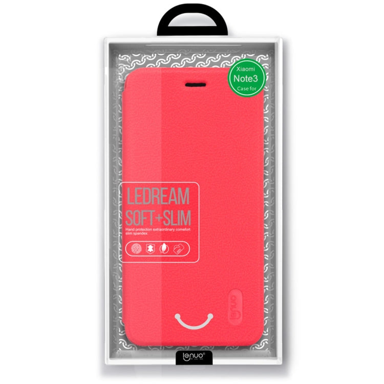 Lenuo for Xiaomi Mi Note 3 PU+PC Litchi Texture Horizontal Flip Leather Case Cover with Card Slot