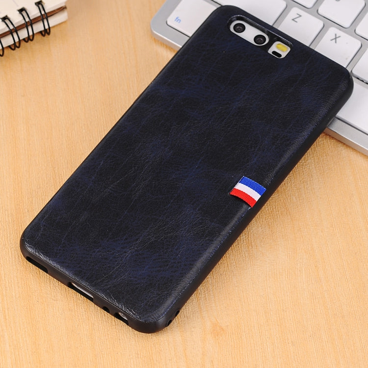 For Huawei P10 PU Leather Crazy Horse Texture Flag Detail Protective Back Case