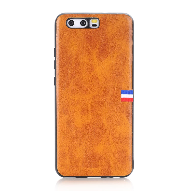 For Huawei P10 PU Leather Crazy Horse Texture Flag Detail Protective Back Case
