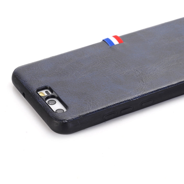 For Huawei P10 Plus PU Leather Crazy Horse Texture Flag Detail Protective Back Case