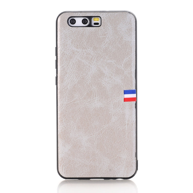 For Huawei P10 Plus PU Leather Crazy Horse Texture Flag Detail Protective Back Case