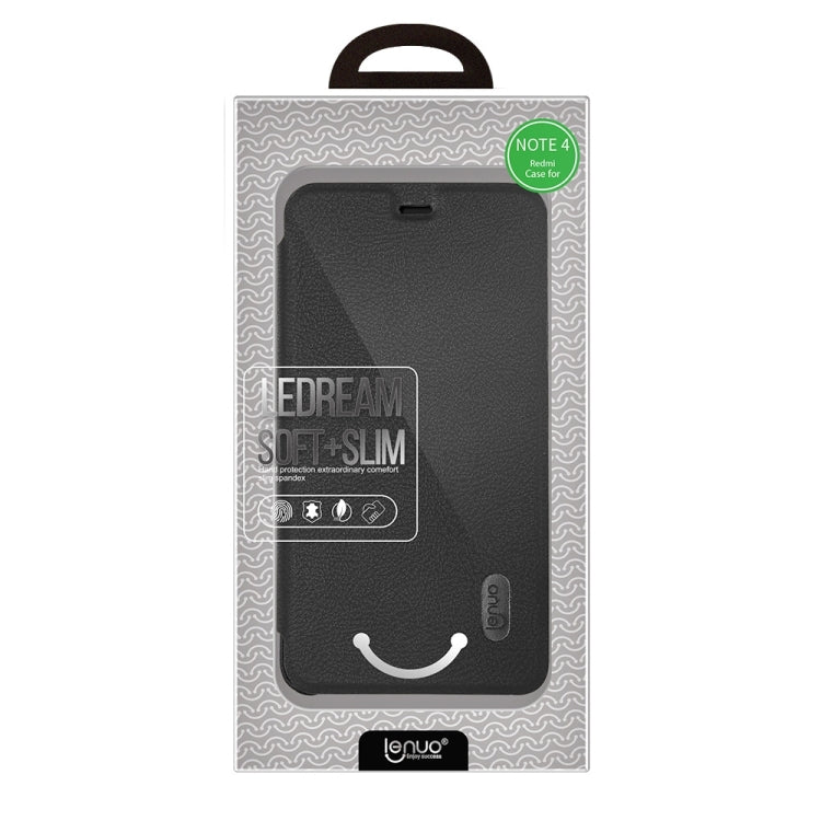 Lenuo for Xiaomi Redmi Note 4 PU+PC Litchi Texture Horizontal Flip Leather Case with Card Slots