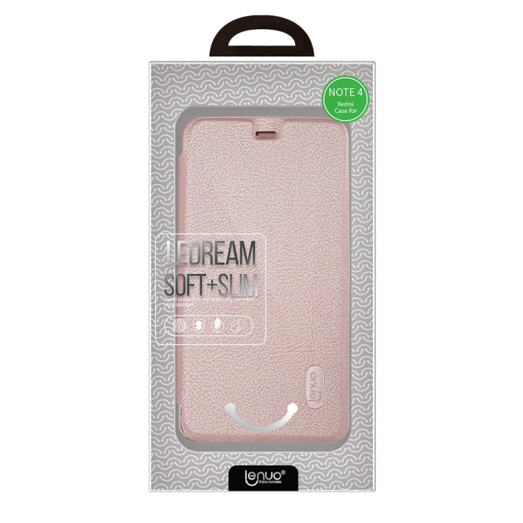 Lenuo for Xiaomi Redmi Note 4 PU+PC Litchi Texture Horizontal Flip Leather Case with Card Slots