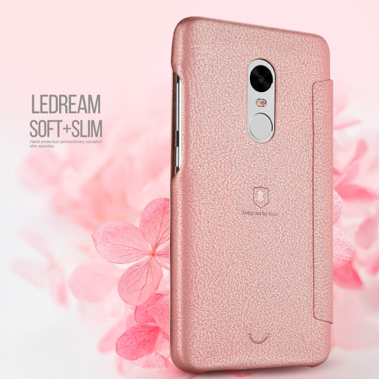 Lenuo for Xiaomi Redmi Note 4 PU+PC Litchi Texture Horizontal Flip Leather Case with Card Slots