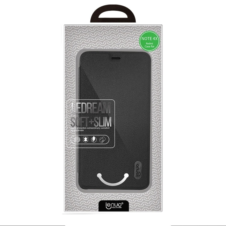 Lenuo for Xiaomi Redmi Note 4X PU+PC Litchi Texture Horizontal Flip Leather Case with Card Slots