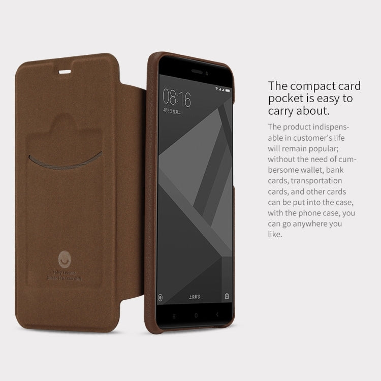 Lenuo for Xiaomi Redmi Note 4X PU+PC Litchi Texture Horizontal Flip Leather Case with Card Slots