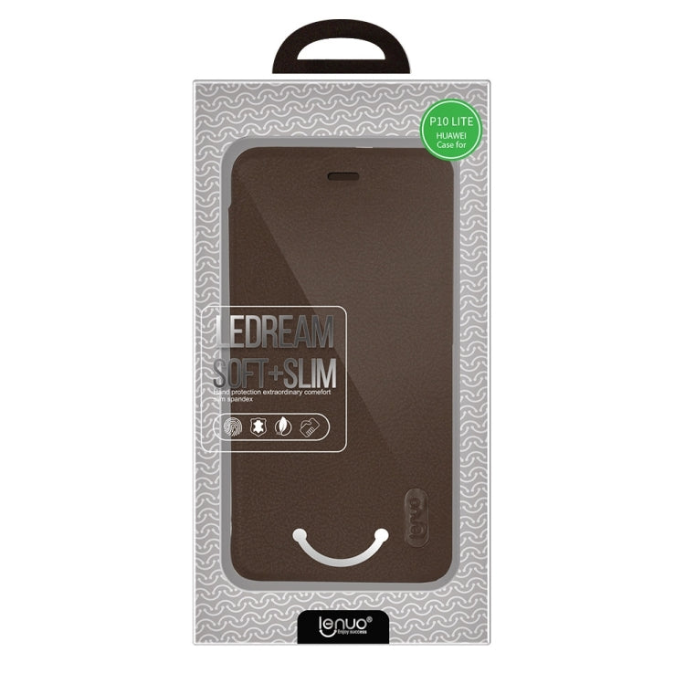 Lenuo for Huawei P10 Lite PU+PC Litchi Texture Horizontal Flip Leather Case with Card Slots