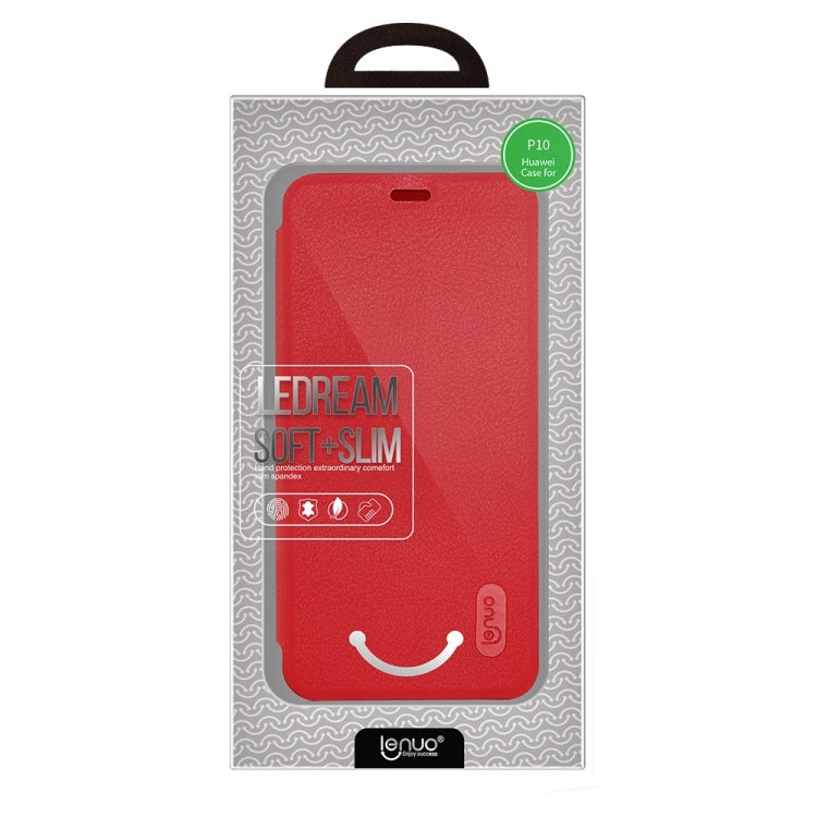 Lenuo for Huawei P10 PU+PC Litchi Texture Horizontal Flip Leather Case with Card Slots