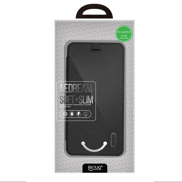 Lenuo for Huawei P8 Lite 2017 PU+PC Litchi Texture Horizontal Flip Leather Case with Card Slots