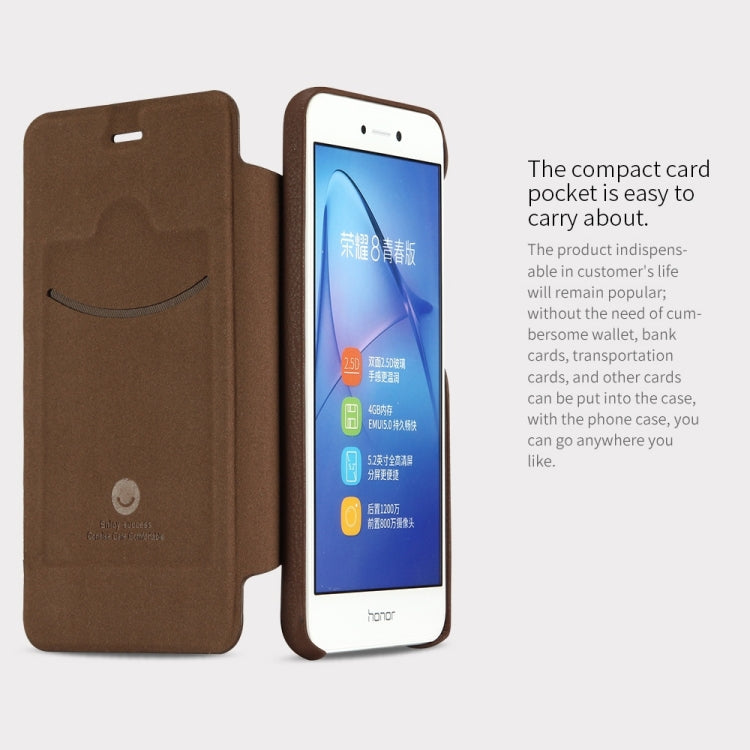 Lenuo for Huawei P8 Lite 2017 PU+PC Litchi Texture Horizontal Flip Leather Case with Card Slots