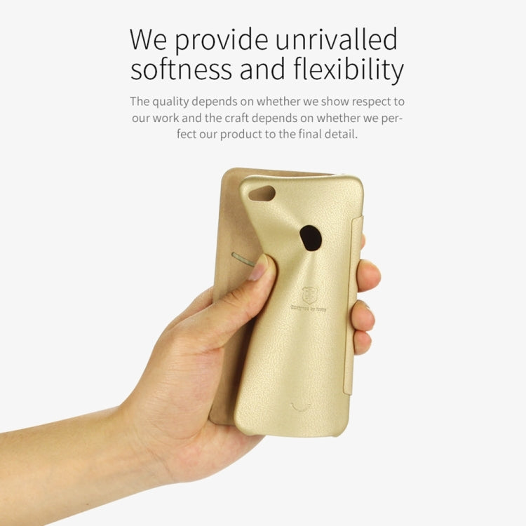 Lenuo for Huawei P8 Lite 2017 PU+PC Litchi Texture Horizontal Flip Leather Case with Card Slots