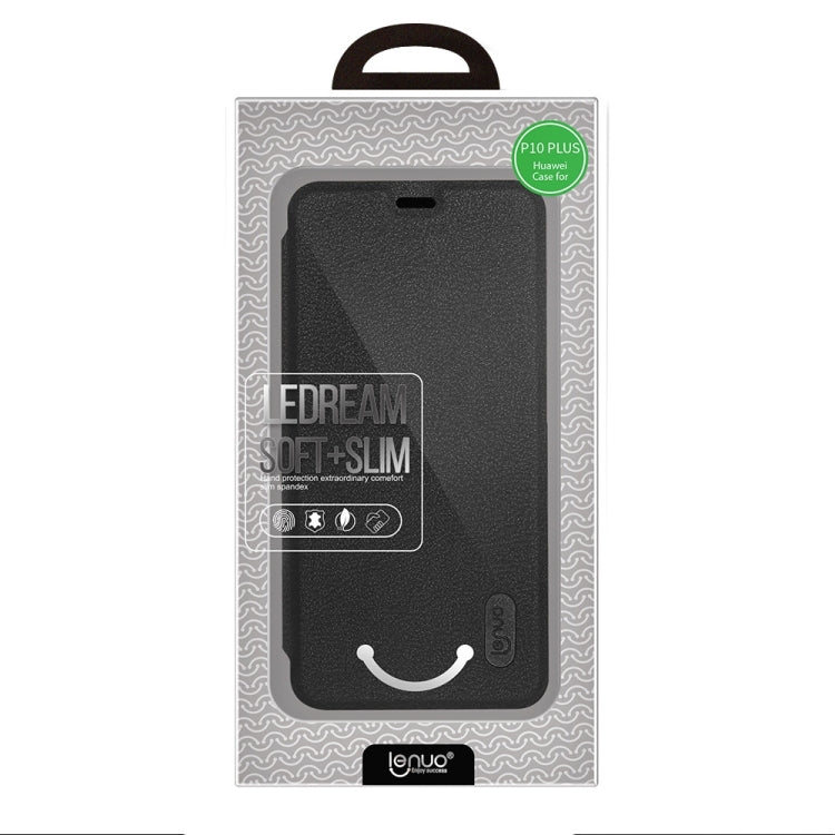 Lenuo for Huawei P10 Plus PU+PC Litchi Texture Horizontal Flip Leather Case with Card Slots