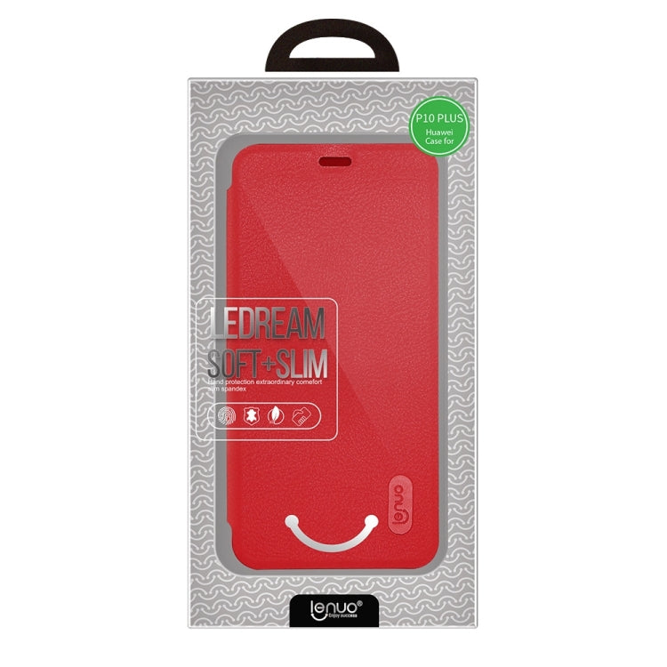 Lenuo for Huawei P10 Plus PU+PC Litchi Texture Horizontal Flip Leather Case with Card Slots