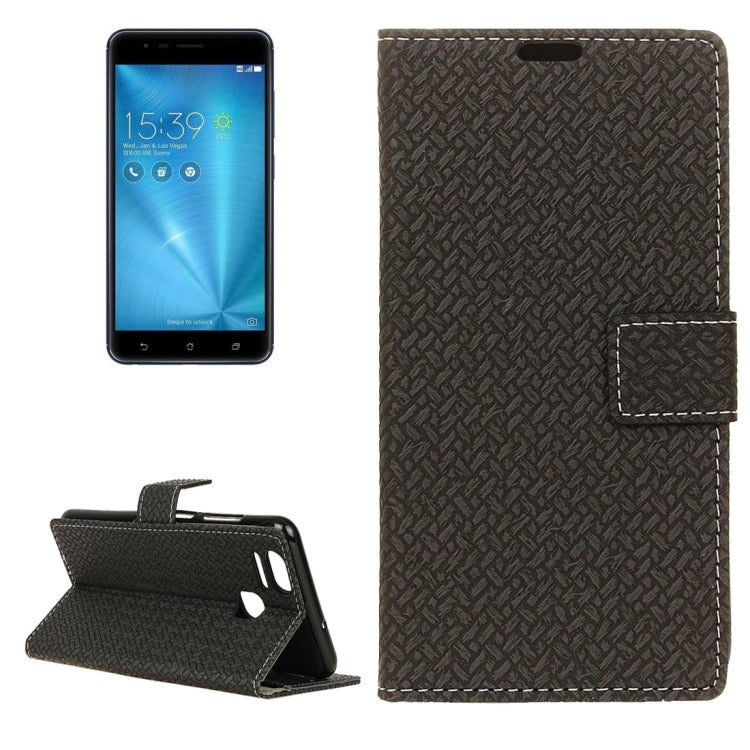 For ASUS ZenFone 3 Zoom / ZE553KL Knit Texture Horizontal Flip Leather Case with Holder & Card Slots & Wallet & Photo Frame