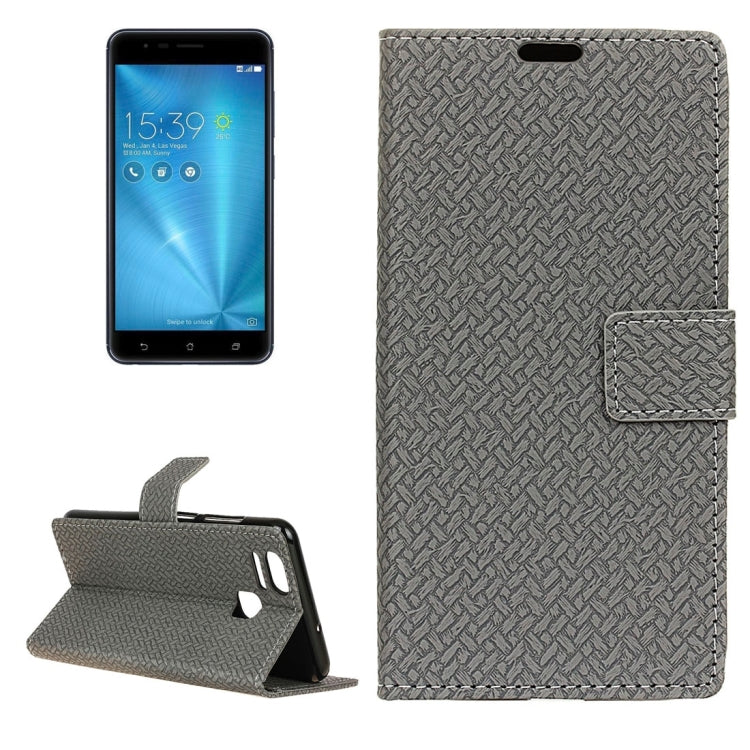 For ASUS ZenFone 3 Zoom / ZE553KL Knit Texture Horizontal Flip Leather Case with Holder & Card Slots & Wallet & Photo Frame