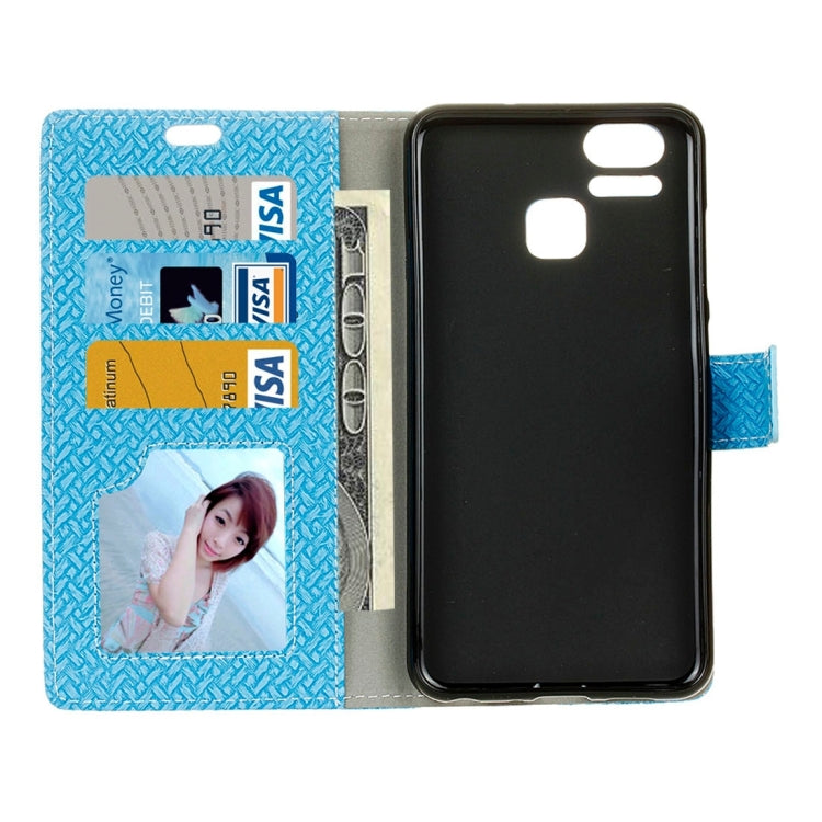 For ASUS ZenFone 3 Zoom / ZE553KL Knit Texture Horizontal Flip Leather Case with Holder & Card Slots & Wallet & Photo Frame