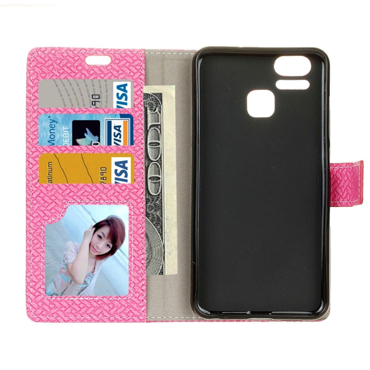 For ASUS ZenFone 3 Zoom / ZE553KL Knit Texture Horizontal Flip Leather Case with Holder & Card Slots & Wallet & Photo Frame