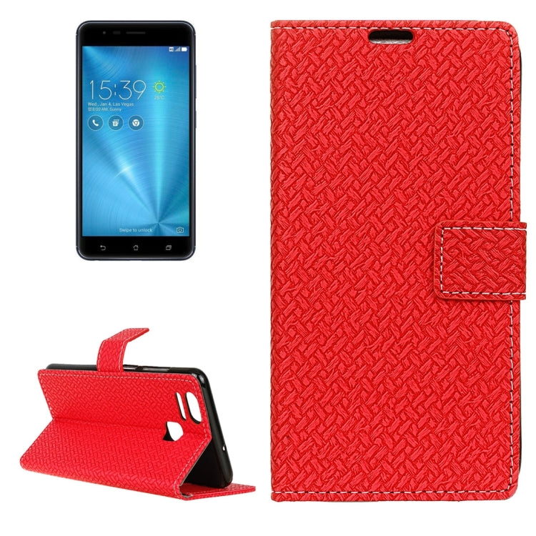 For ASUS ZenFone 3 Zoom / ZE553KL Knit Texture Horizontal Flip Leather Case with Holder & Card Slots & Wallet & Photo Frame