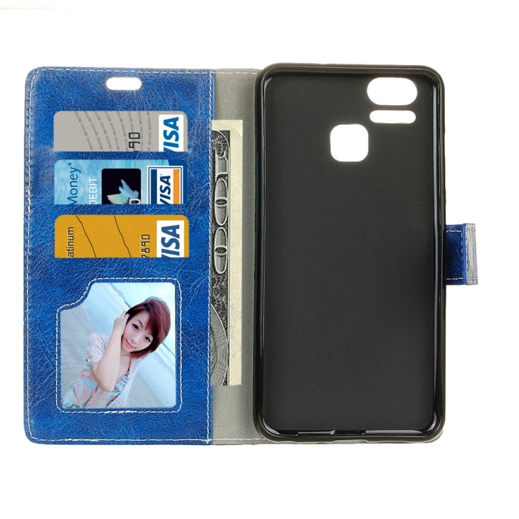 For ASUS ZenFone 3 Zoom / ZE553KL Retro Crazy Horse Texture Horizontal Flip Leather Case with Holder & Card Slots & Wallet & Photo Frame