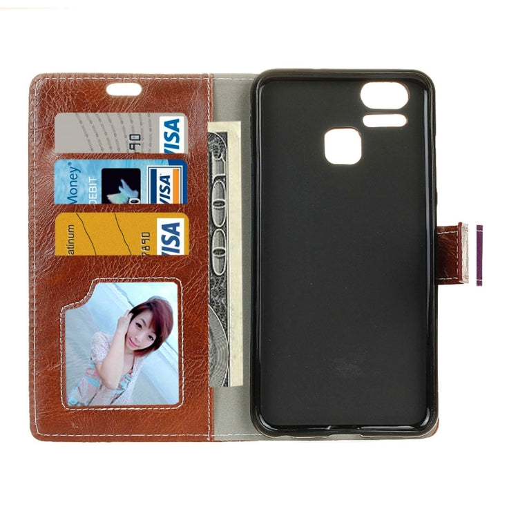 For ASUS ZenFone 3 Zoom / ZE553KL Retro Crazy Horse Texture Horizontal Flip Leather Case with Holder & Card Slots & Wallet & Photo Frame