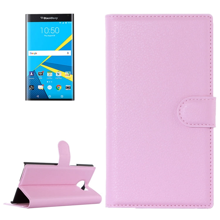 For Blackberry Priv Litchi Texture Horizontal Flip Leather Case with Magnetic Buckle & Holder & Card Slots & Wallet