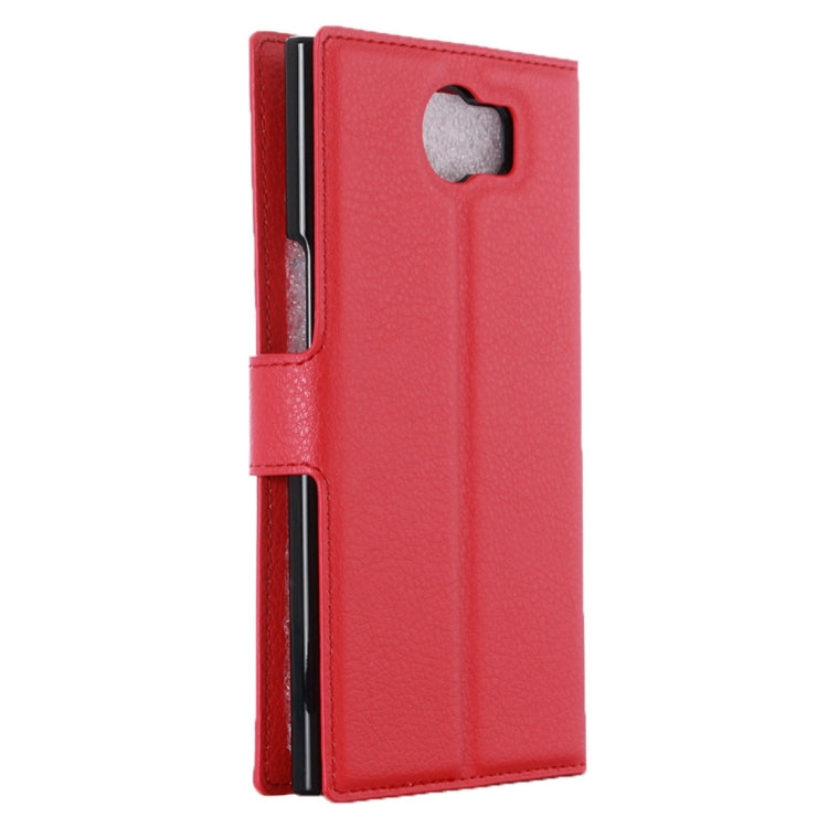 For Blackberry Priv Litchi Texture Horizontal Flip Leather Case with Magnetic Buckle & Holder & Card Slots & Wallet