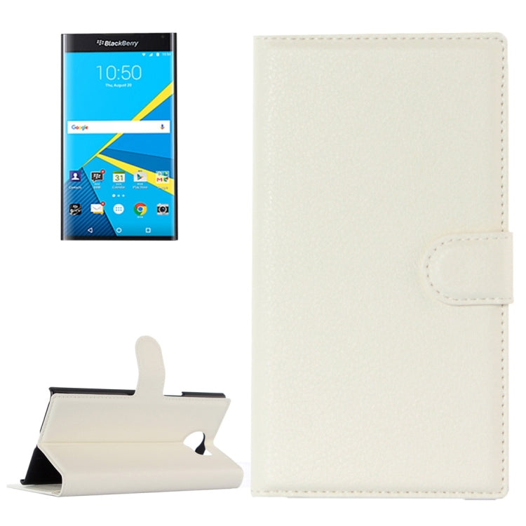 For Blackberry Priv Litchi Texture Horizontal Flip Leather Case with Magnetic Buckle & Holder & Card Slots & Wallet