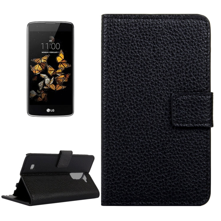 For LG K8 Litchi Texture Horizontal Flip Leather Case with Magnetic Buckle & Holder & Card Slots & Wallet