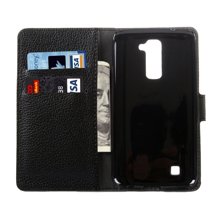 For LG K8 Litchi Texture Horizontal Flip Leather Case with Magnetic Buckle & Holder & Card Slots & Wallet