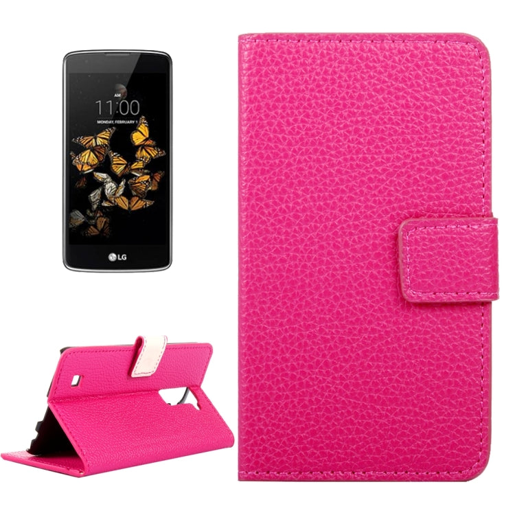For LG K8 Litchi Texture Horizontal Flip Leather Case with Magnetic Buckle & Holder & Card Slots & Wallet