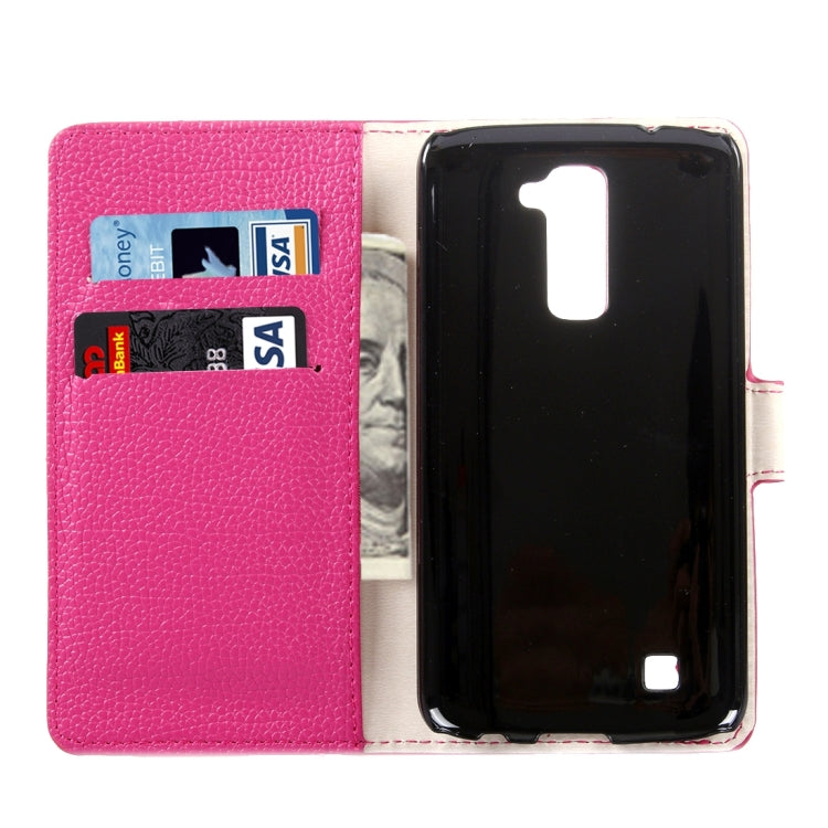 For LG K8 Litchi Texture Horizontal Flip Leather Case with Magnetic Buckle & Holder & Card Slots & Wallet