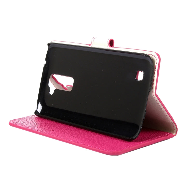 For LG K8 Litchi Texture Horizontal Flip Leather Case with Magnetic Buckle & Holder & Card Slots & Wallet