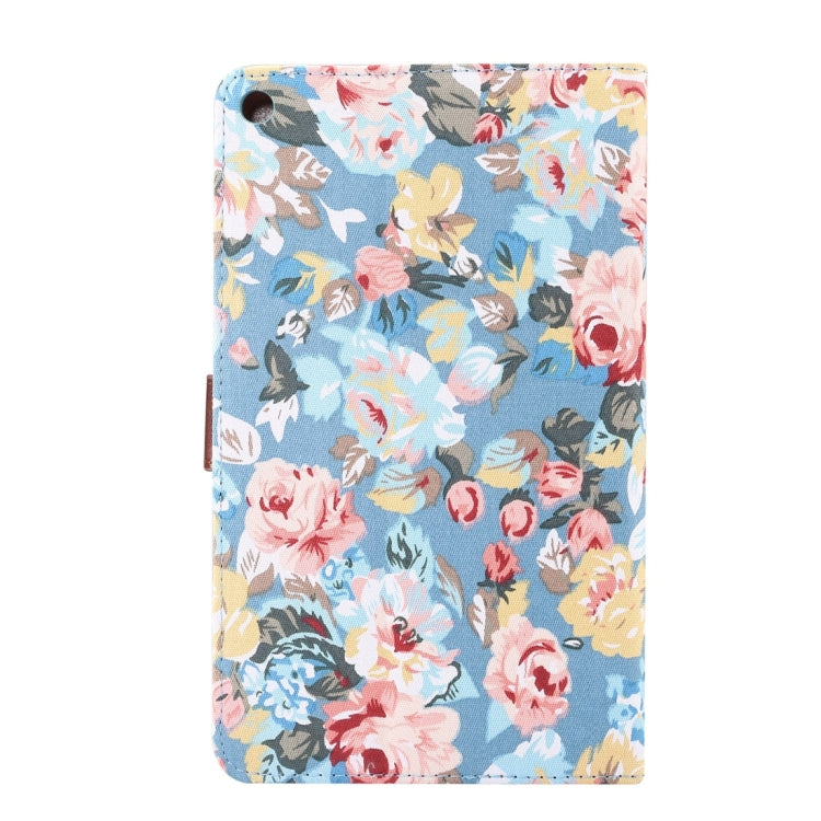 For Huawei MediaPad T3 8.0 inch Flower Pattern Cloth Surface Horizontal Flip Leather Protective Case with Holder & Card Slots & Wallet & Photo Frame