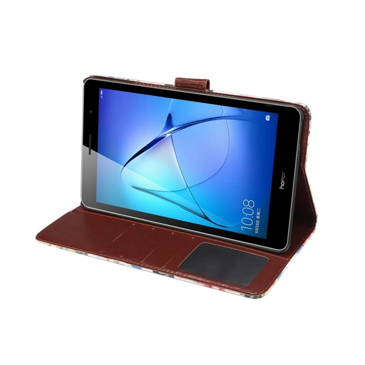 For Huawei MediaPad T3 8.0 inch Flower Pattern Cloth Surface Horizontal Flip Leather Protective Case with Holder & Card Slots & Wallet & Photo Frame