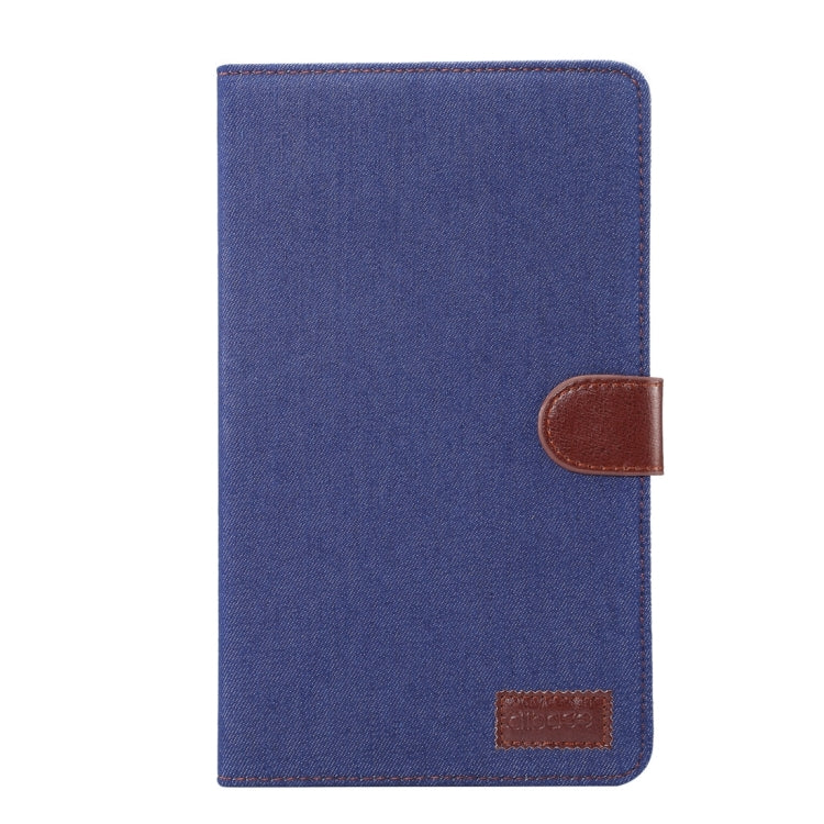 For Huawei MediaPad T3 8.0 Denim Texture Horizontal Flip Leather Case with Holder & Card Slots & Wallet & Photo Frame(Blue)