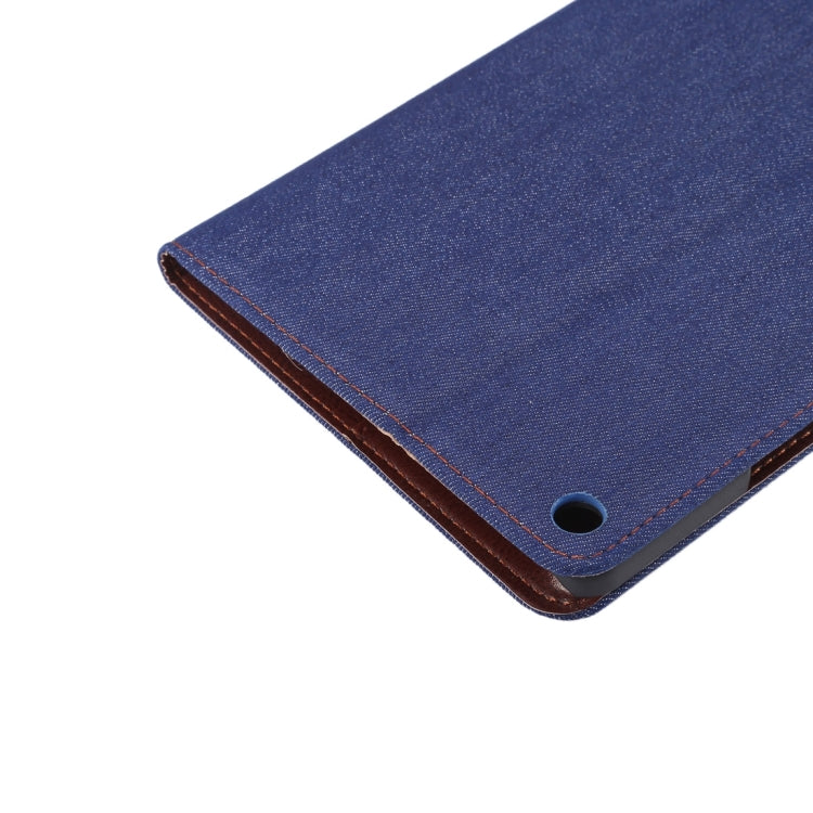 For Huawei MediaPad T3 8.0 Denim Texture Horizontal Flip Leather Case with Holder & Card Slots & Wallet & Photo Frame(Blue)