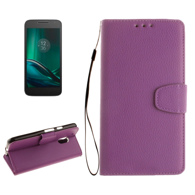 For Motorola Moto G4 Play Litchi Texture Horizontal Flip Leather Case with Holder & Card Slots & Wallet & Photo Frame & Lanyard