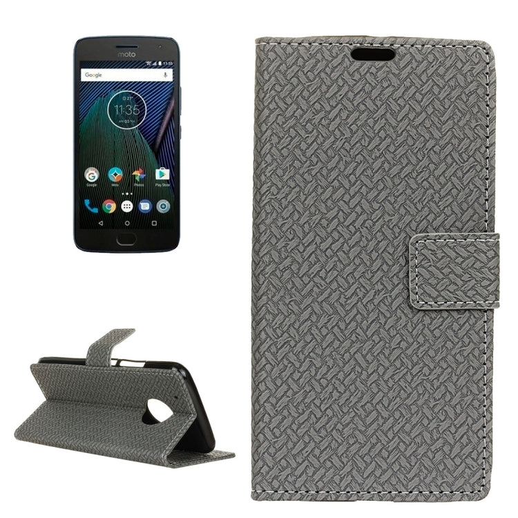 For Motorola Moto G5 Plus Woven Texture Horizontal Flip Leather Case with Holder & Card Slots & Wallet & Photo Frame